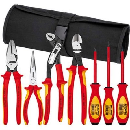 KNIPEX KNIPEX® 9K 98 98 26 US 7 Pc Pliers / Screwdriver Insulated Tool Set 1,000V, Nylon Pouch 9K 98 98 26 US